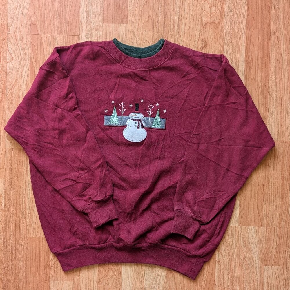 Vintage Red Snowman Ugly Christmas Sweater